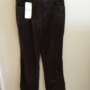 Escada velvet chocolate brown pants size 38, new with tag